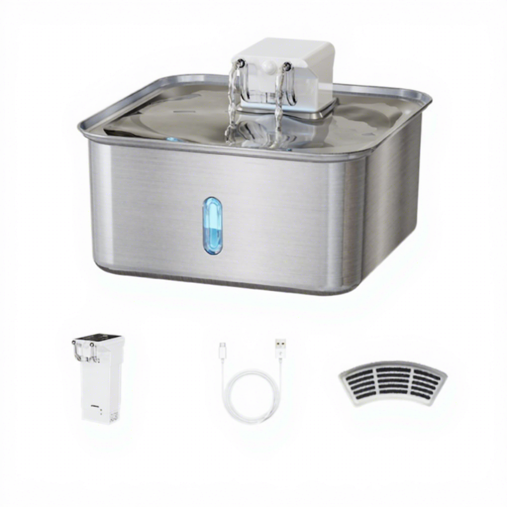 PKP WF 10 — 7L Wireless Smart Pet Water Fountain, SUS304 Stainless Steel with Triple-Stream Spout