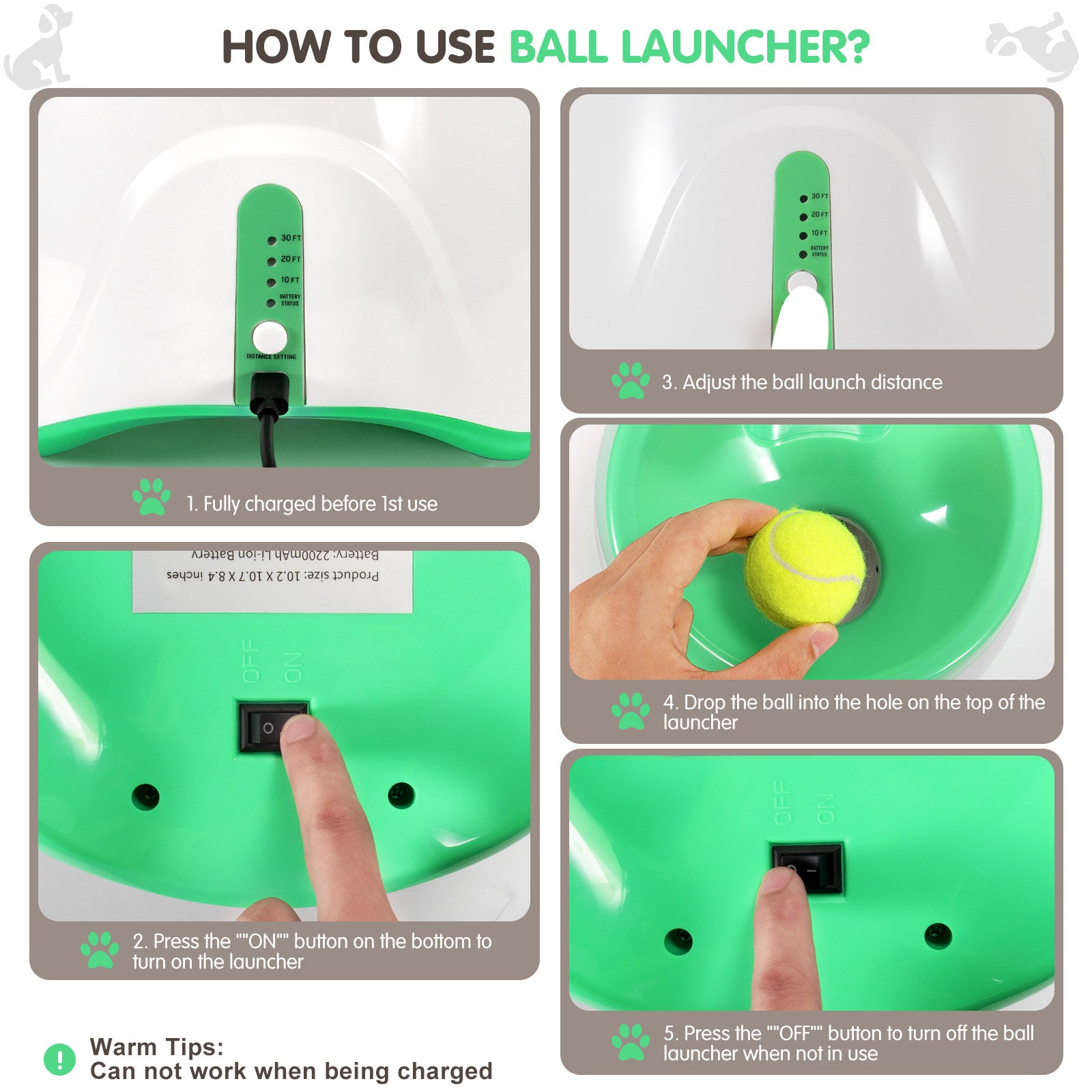 Automatic Dog Ball Launcher — Hands-Free Fetch Machine for Indoor & Outdoor Play DT-002