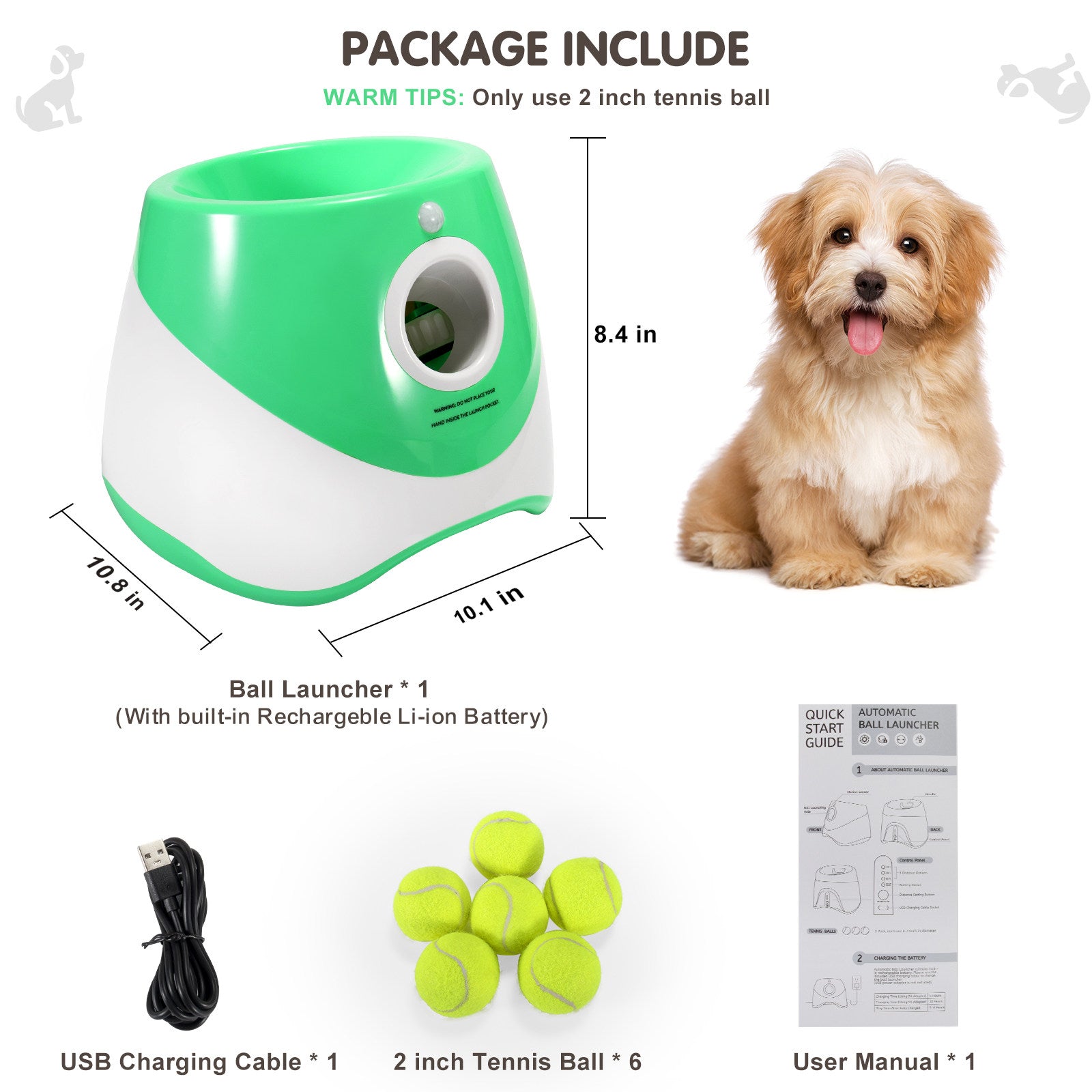 Automatic Dog Ball Launcher — Hands-Free Fetch Machine for Indoor & Outdoor Play DT-002