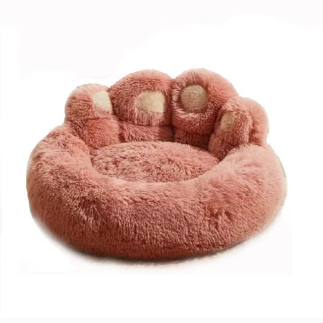 Giant Bear Paw Pet Bed — Ultra-Soft Shaggy Plush Donut Bed for Dogs & Cats PT bed001