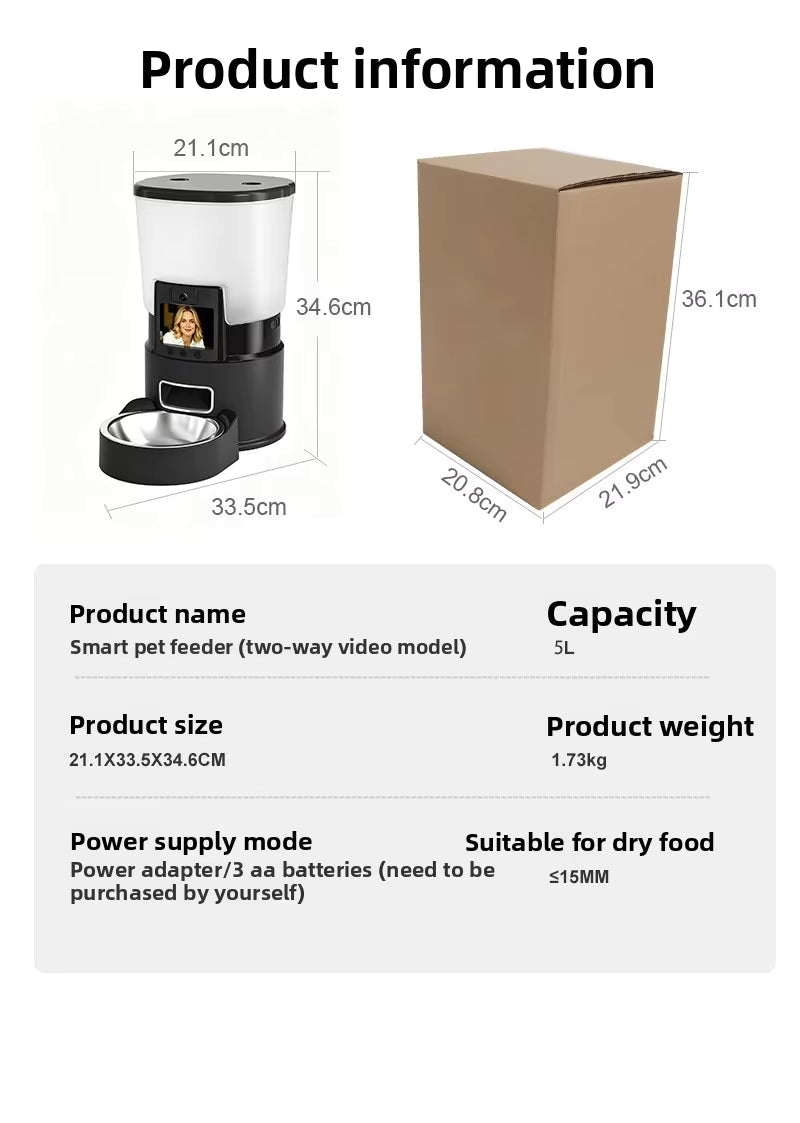 Smart HD Automatic Pet Feeder with Video & Audio Check-In