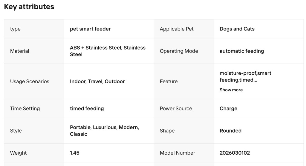 ABS Smart Pet Feeder Feed at Fixed Times and in Fixed Quantities Large Capacity Pet Food Bowls Automatic for Cats and Dogs