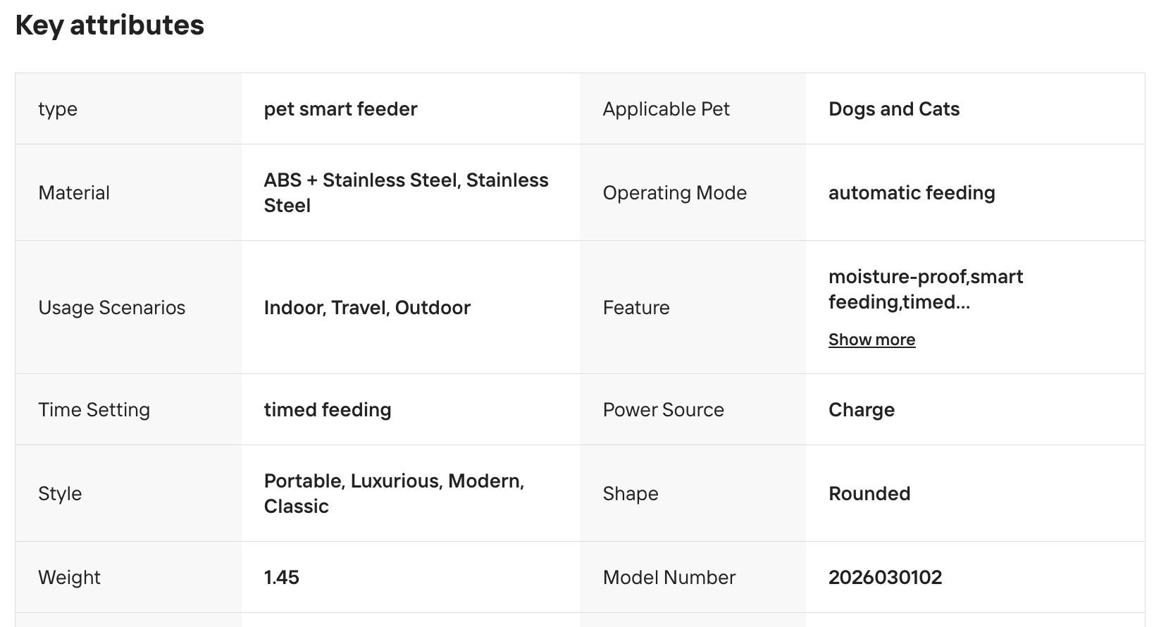 ABS Smart Pet Feeder Feed at Fixed Times and in Fixed Quantities Large Capacity Pet Food Bowls Automatic for Cats and Dogs